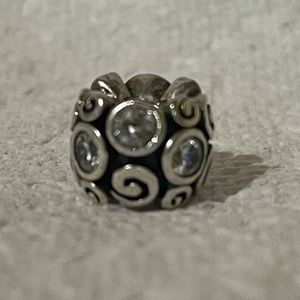 Authentic Pandora swirls with white CV Charm